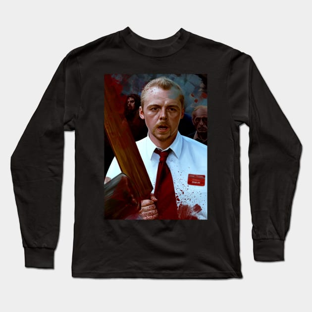 Shaun of the Dead Long Sleeve T-Shirt by dmitryb1